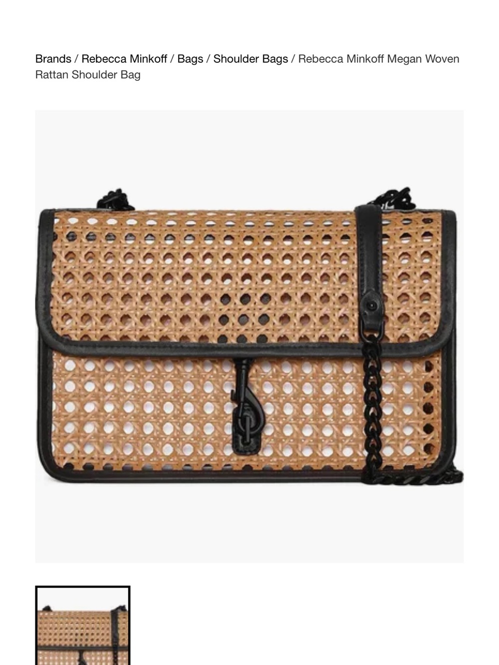 Rebecca Minkoff Woven Rattan Shoulder Bag in Natural and Black